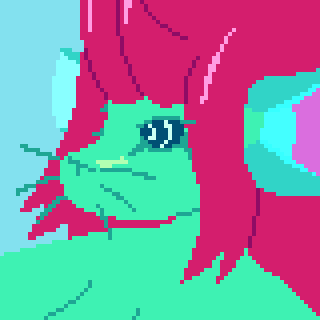 Thumbnail for gallery item "bathrace.png". It depicts a close-up of an anthropomorphic algae.