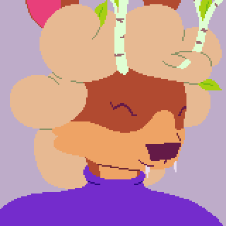 Thumbnail for gallery item "coffee.png". It depicts a close-up of the anthropomorphic deer Ocha.