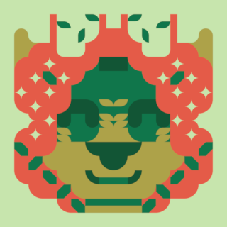 Thumbnail for gallery item "funny_deer.png". It depicts an abstract portrait of a deer character.