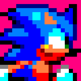 Thumbnail for gallery item "xp_32x32.png". It depicts a close-up of Sonic the Hedgehog.