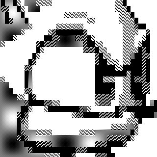 Thumbnail for gallery item "ascii_arm.png". It depicts a closeup of Sonic the Hedgehog in ASCII art.